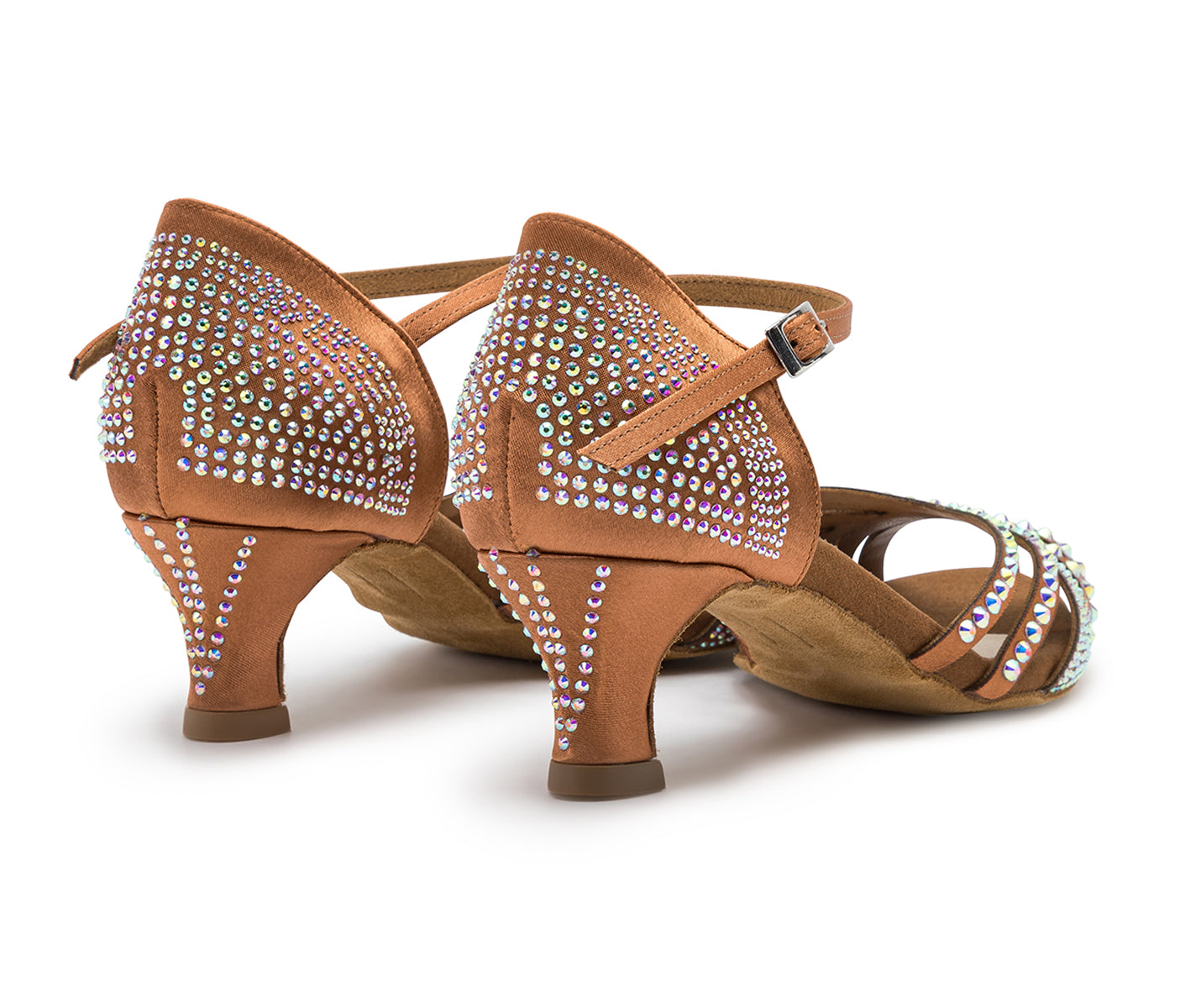 Tanzschuhe DQ L3M: Bronze, mit Strass, ideal für Salsa-Nächte. Marke: Dancing Queens.